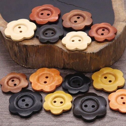 Doğal Ahşap Düğme 15mm - Kayın Ağacı