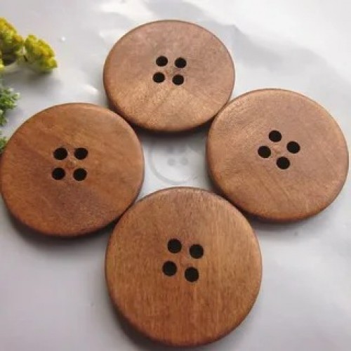 Doğal Vernikli Ahşap Düğme 14mm - Huş