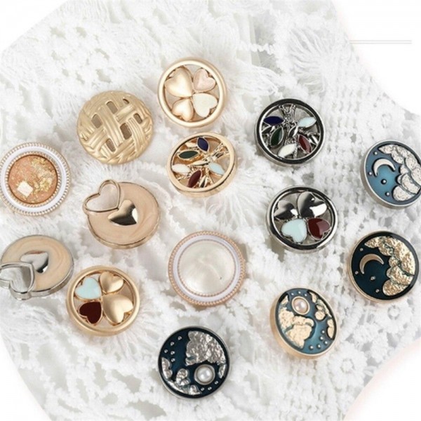 Taş İşlemeli Dekoratif Düğme 33mm - Renkli