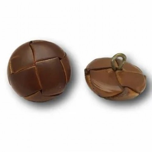 Bordo Deri Düğme 19mm - Özel Tasarım